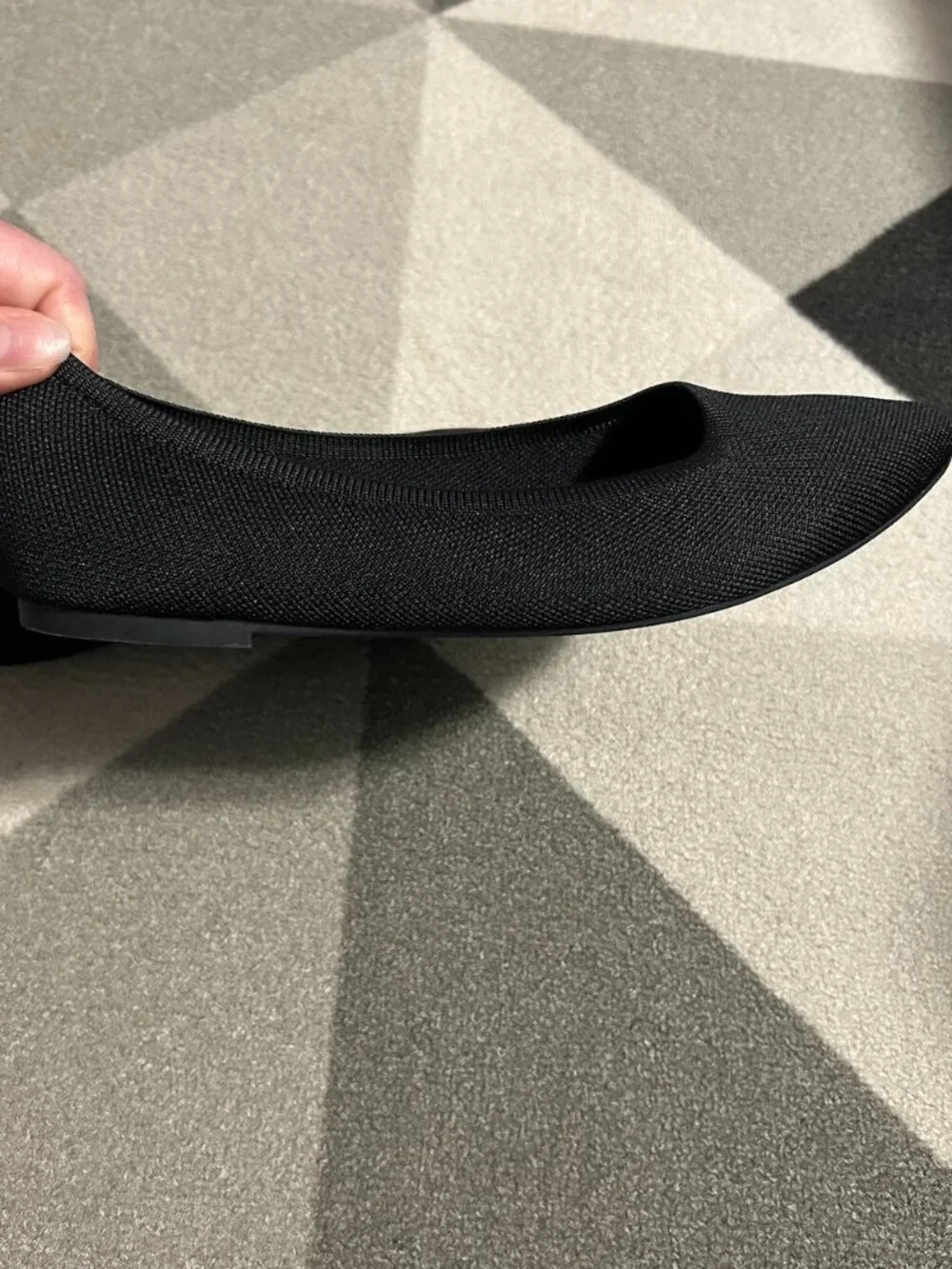 POP Kovari Black Knit Pointed Toe Ballet Flats Women's Size 11